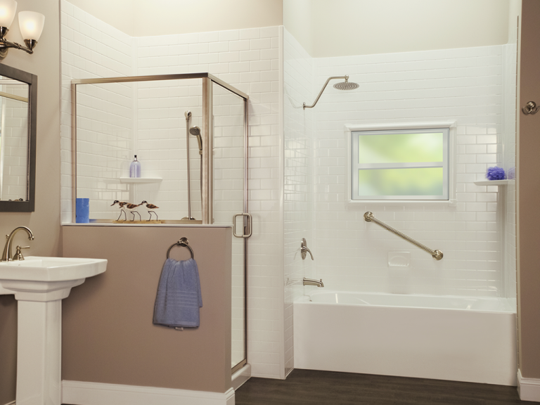 Swing Door Shower & Bathtub Combo with Window Kit