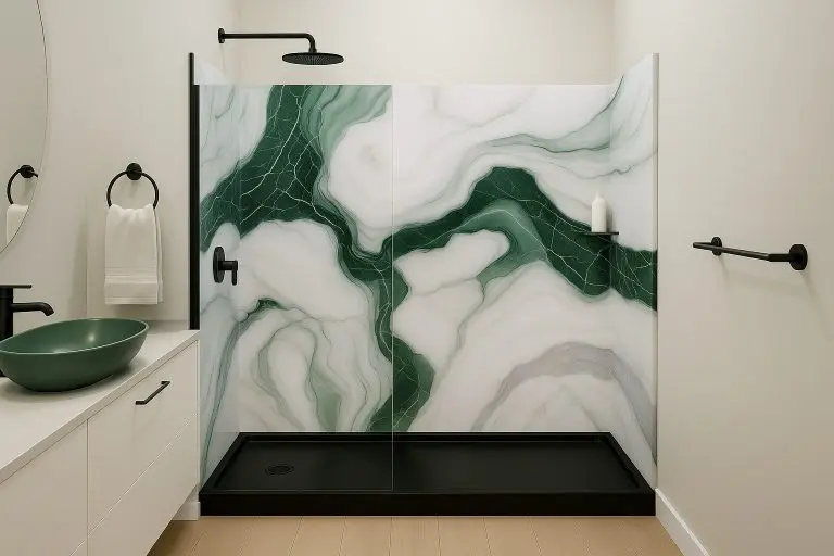 Ivory Daydream acrylic shower wall design