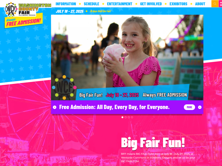 girl having fun at washington county fair in hillsboro or