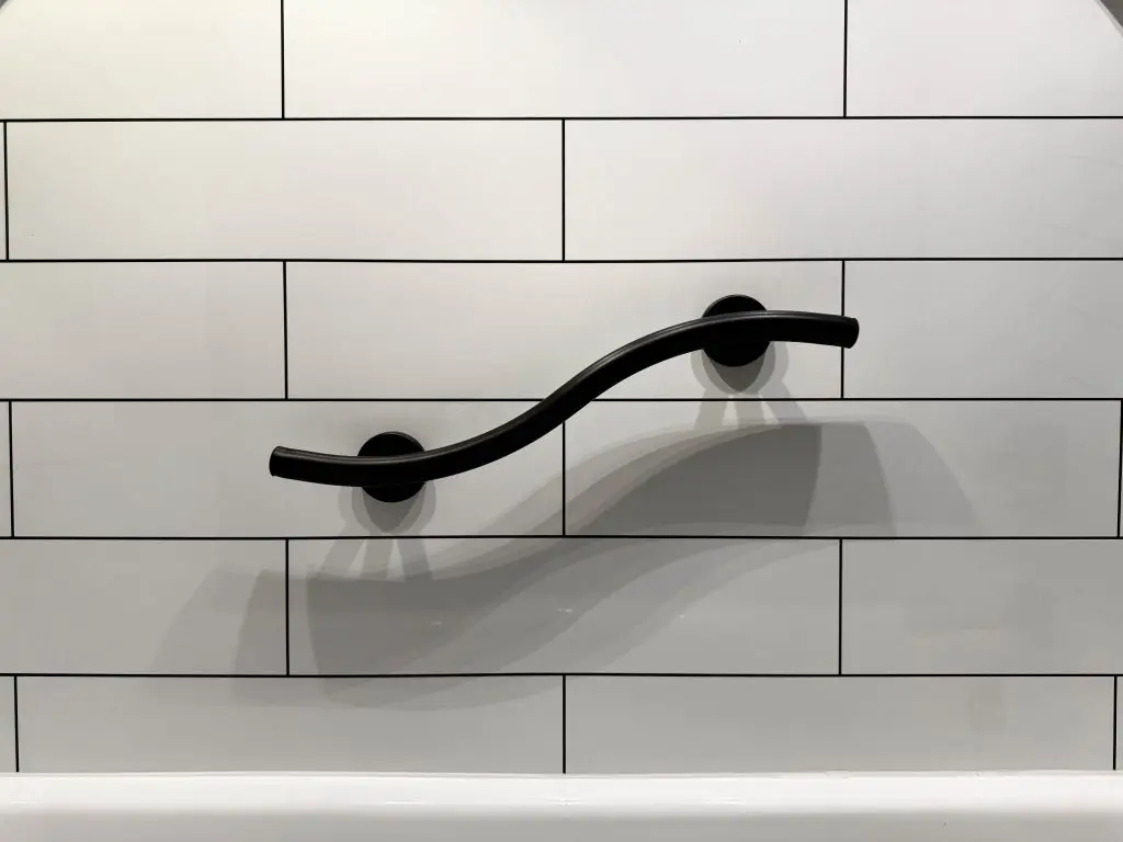 White - Black Etch - Matt Black Back Wall Grab Bar