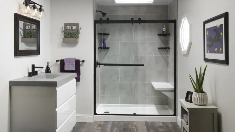 carbon ash acrylic shower - Bath Pros NW
