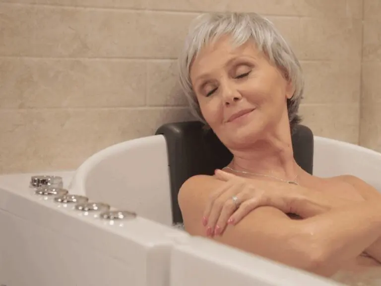 relaxing safely in walk-in bathtub