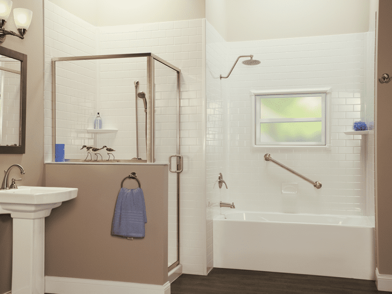 Swing Door Shower & Bathtub Combo with Window Kit