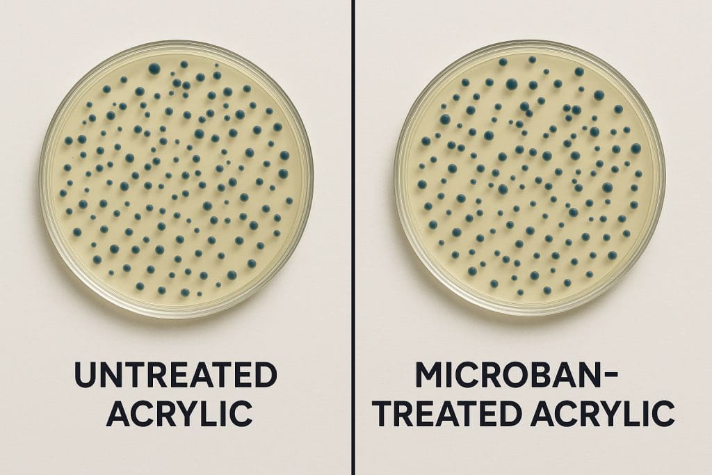 untreated vs microban treated bathtub or shower