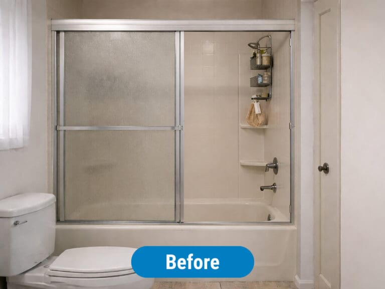 old shower - before