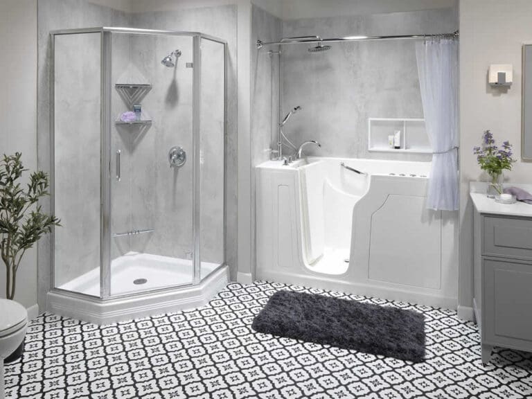 walk in shower combo