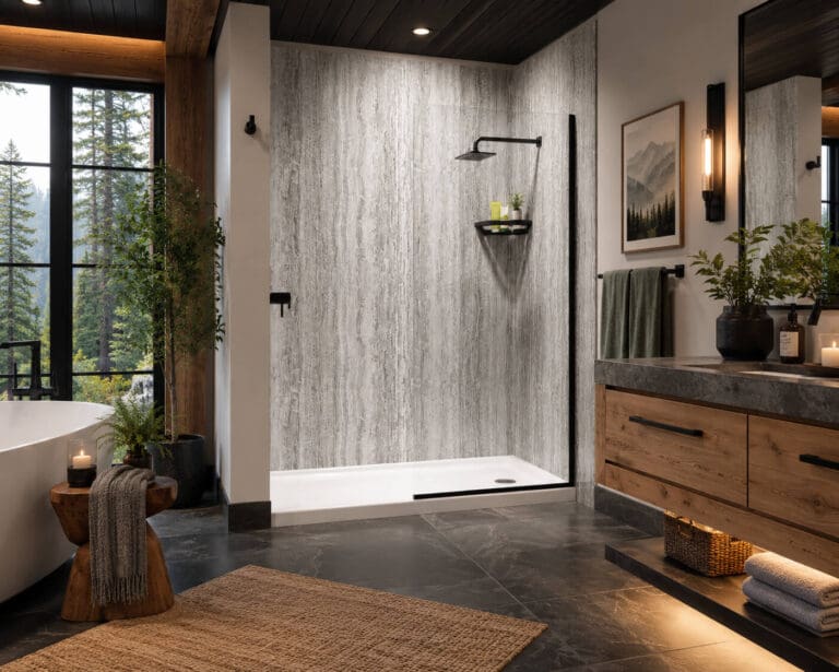 black quartz shower