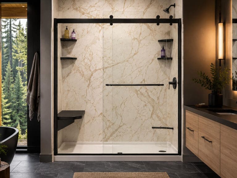 tuscany marble - acrylic shower - 1024